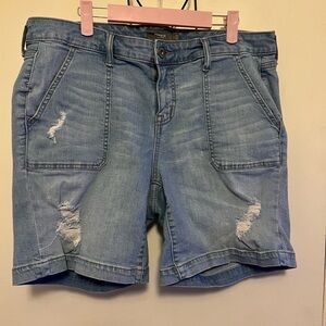 Torrid Blue Distressed Jean Shorts Relaxed Fit